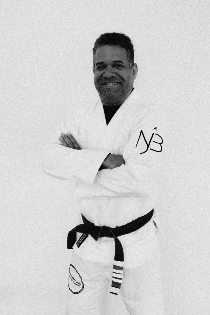 Professor Jean-Philippe Noël wearing a white gi and black belt